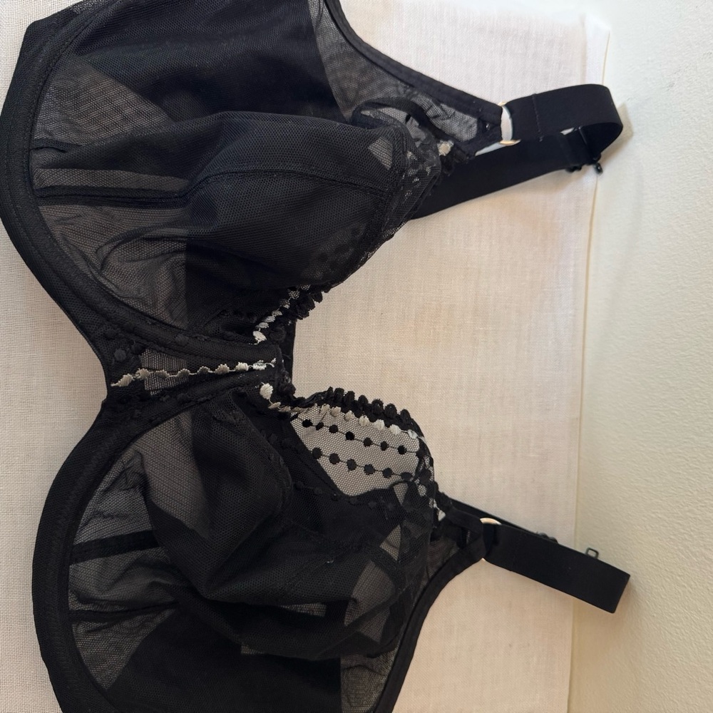 Elomi Elegant Black Sheer Bra lingerie honeymoon 34k 0011 - Picture 8 of 15